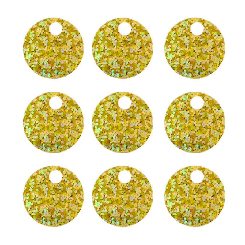 Paete Com Furo Grande 25Mm Em Pvc Com 500G 837 - Dourado Holográfico