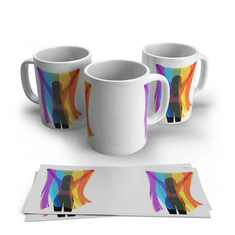 Caneca De Porcelana Bandeira Lgbtq+