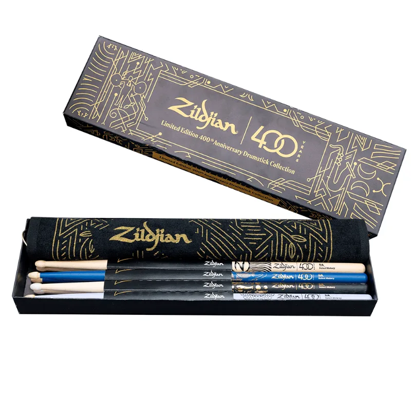 Pack Zildjian Edição Limitada 400 anos com 4 Pares de Baquetas e Toalha Exclusiva