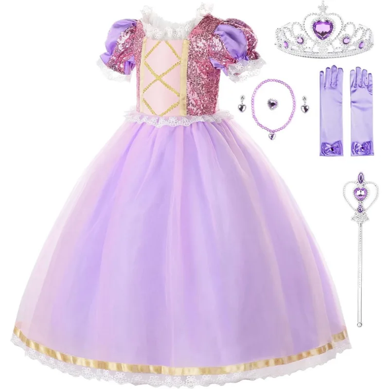 Vestido de fantasia Princess Aurora para festa de aniversário para meninas