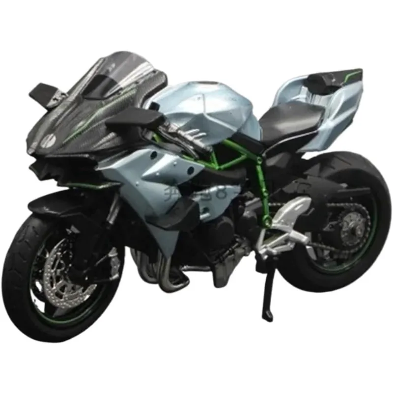Motocicleta Kawasaki H2R Alloy Racing Green de escala 1:12 para Wo