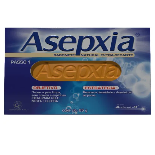 Sabonete Em Barra Anti Acne Asepxia 85g Natural Unit - ASEPXIA