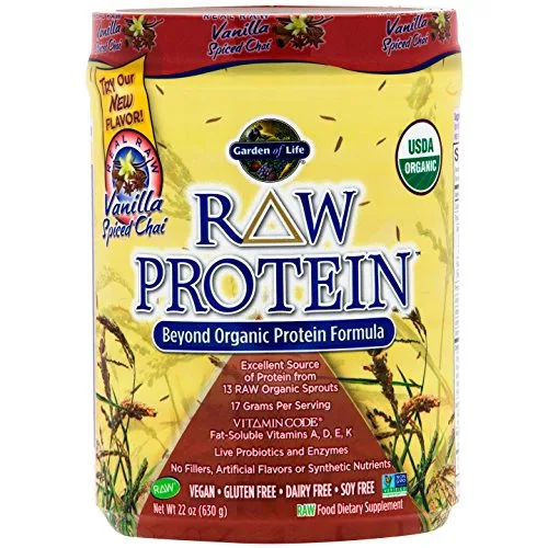 Raw Protein Organic Vanilla Spiced Chai 22 Oz - GARDEN OF LIFE
