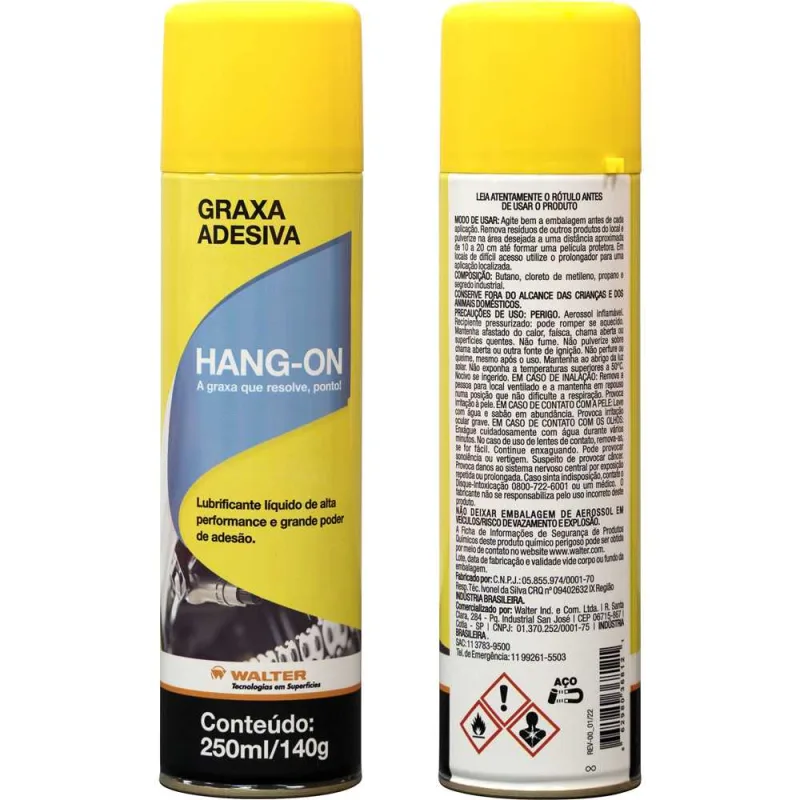 Lubrificante aerossol 250 ml/140 g Hang On 53D812 WALTER - WALTER