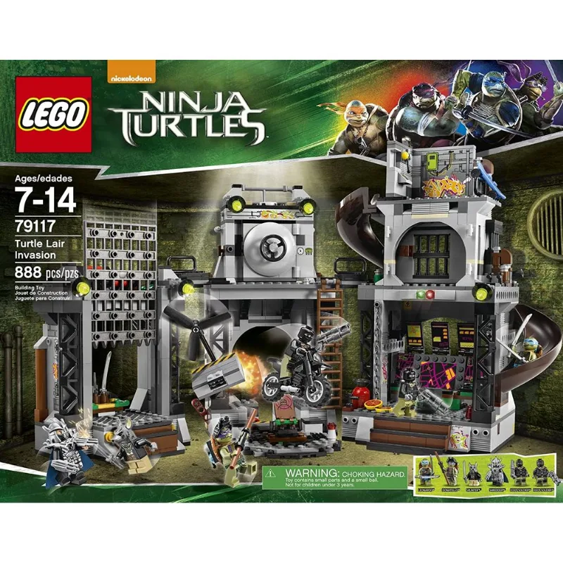 Lego Tartarugas Ninja Turtle Lair Invasion 79117 888 Peças