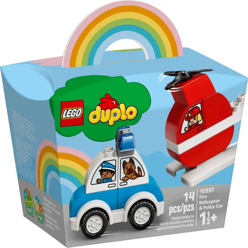 LEGO Duplo - Helicóptero dos Bombeiros e Carro da Polícia - 10957
