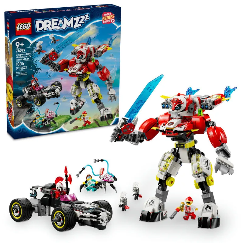 LEGO - DREAMZzz - Tigre Robô do Cooper e Carro Hot Rod de Zero - 71497
