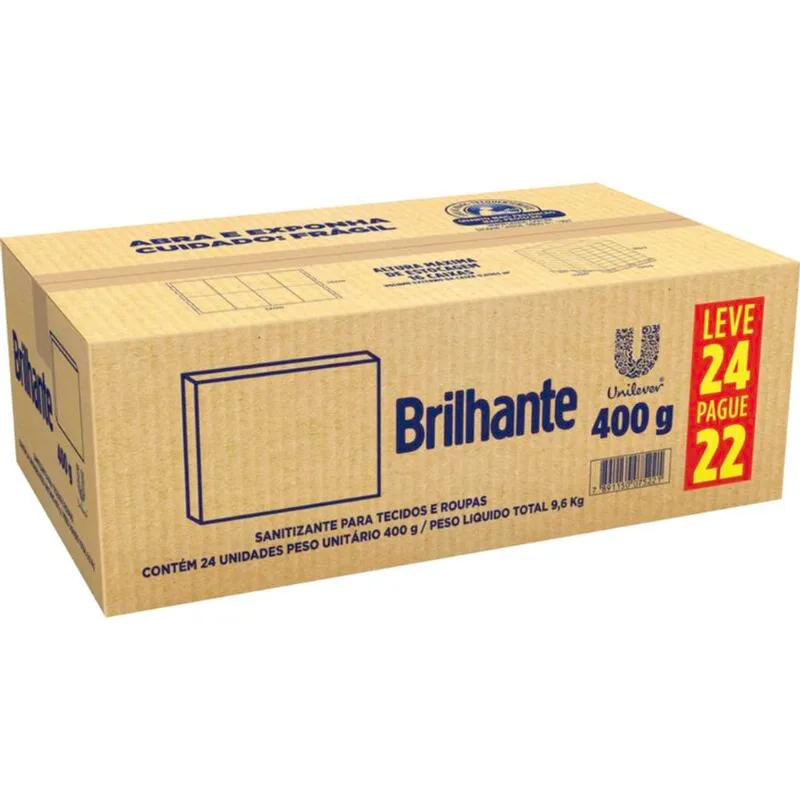 Sanitizante em Pó Brilhante Limpeza total 24x400g