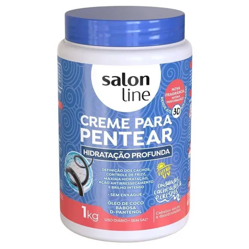 Creme Pentear Salon Line 1kg Cachos Hidratacao Prof - SALON LINE - Higiene E Beleza
