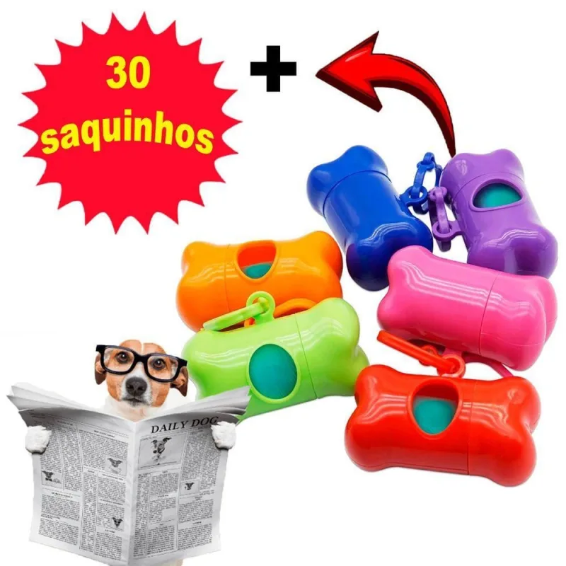 Kit Higiênico para Animais OEM Cata Caca para Cachorro e Gato com 30 Saquinhos Preto - Oem - Agro