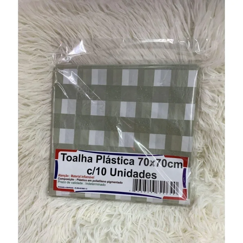 Kit 10 Toalha De Mesa Lisa Plástica 70x70cm Para Aniversário Festa Casamento Xadrez Cinza - Oem - Cama, Mesa E Banho