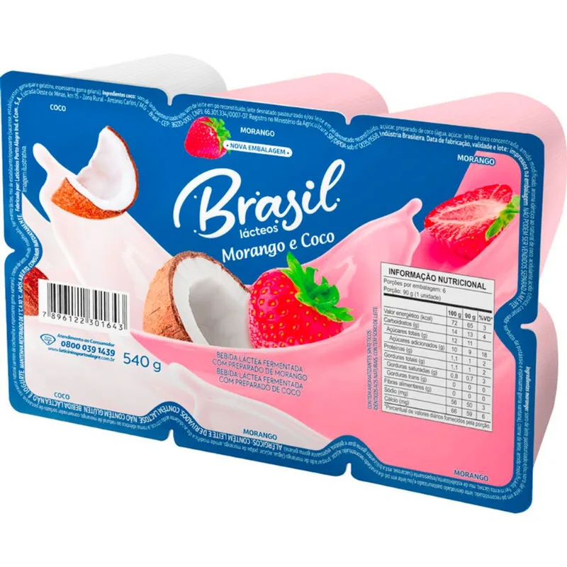 Bebida Láctea Brasil Morango e Coco 540g
