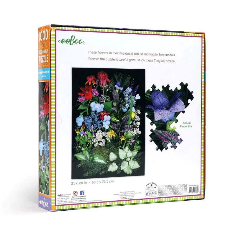 Puzzle Quebra-cabeça importado eeBoo - Summer Garden Sampler - 1000 peças