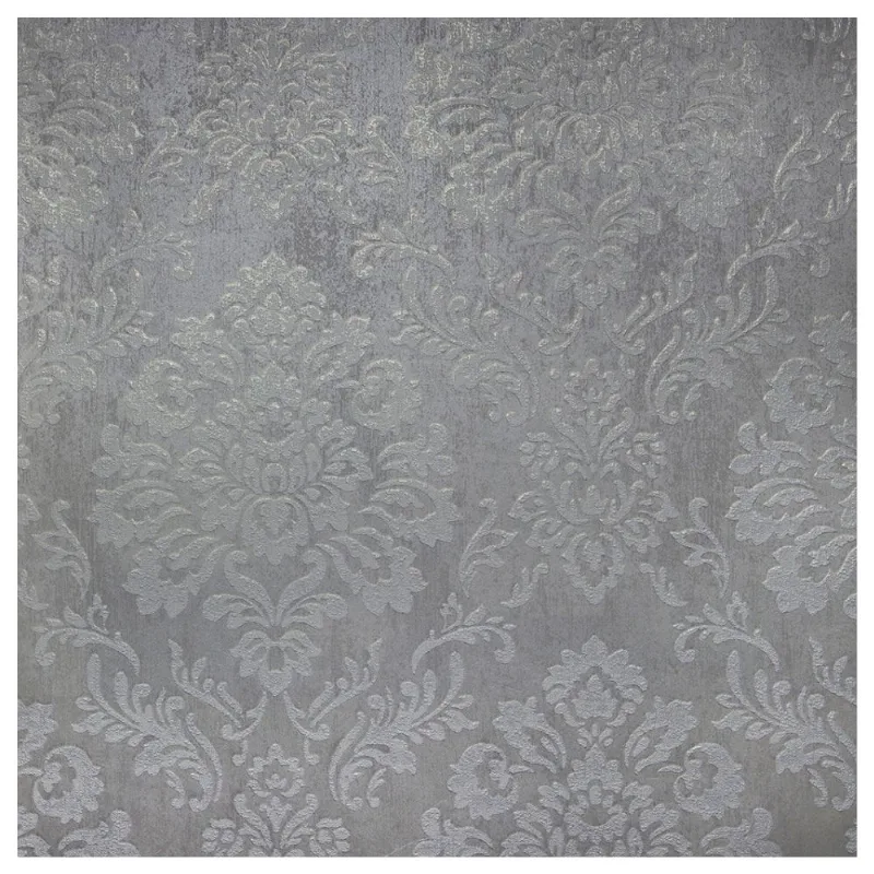 Papel De Parede Vinil Arabesco Branco/Cinza 0.50x10metros Sugestões