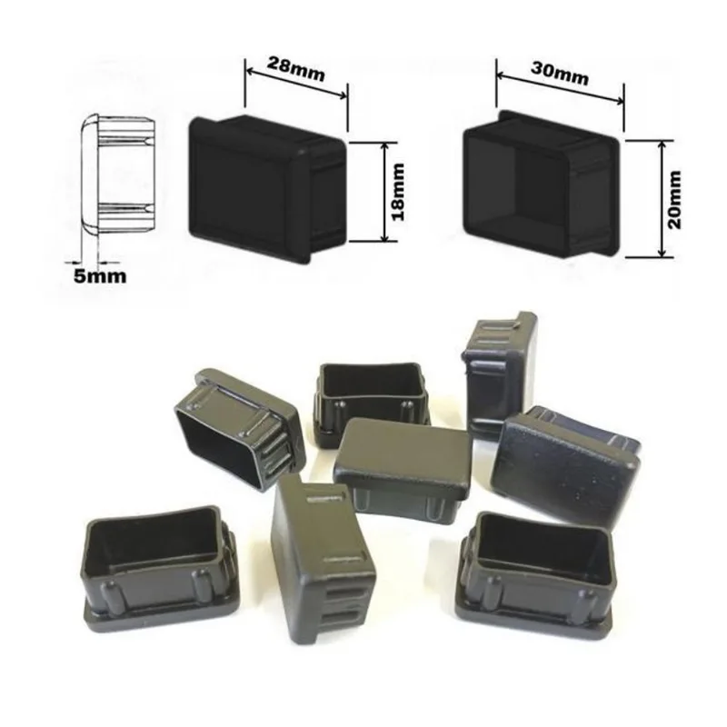 Ponteira Interna Retangular 20x30 (2x3cm) Preta - 100 Peças