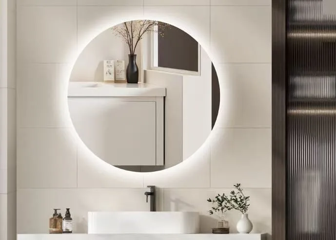 Espelho De Parede Redondo 60Cm Com Led Alterna - Alterna - Móveis