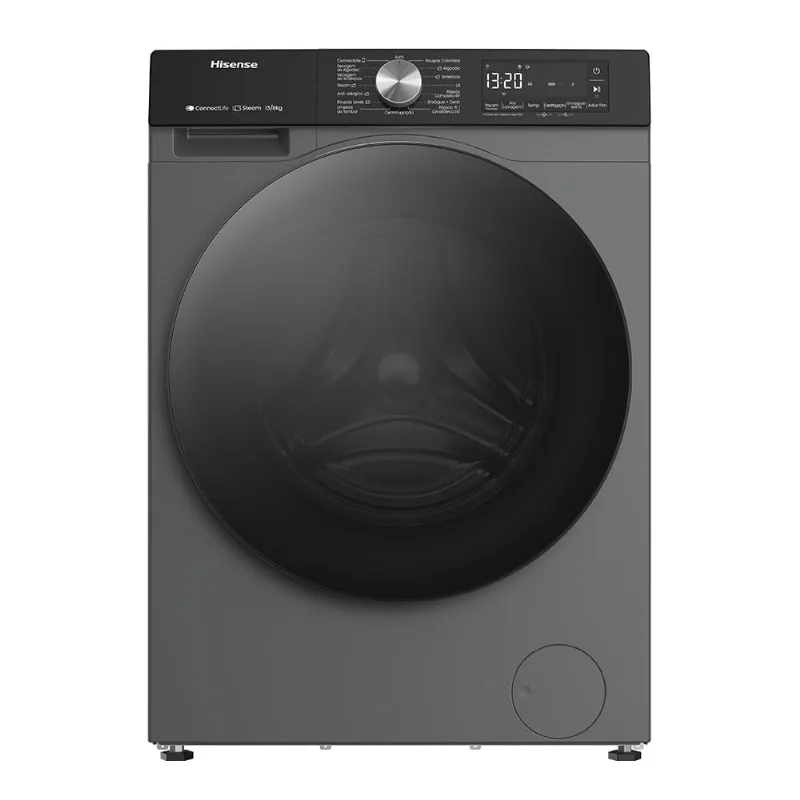 Lava e Seca Hisense Steam, 13 Kg com 13 Programas de Lavagem - WD3S13 | Titanium 220V