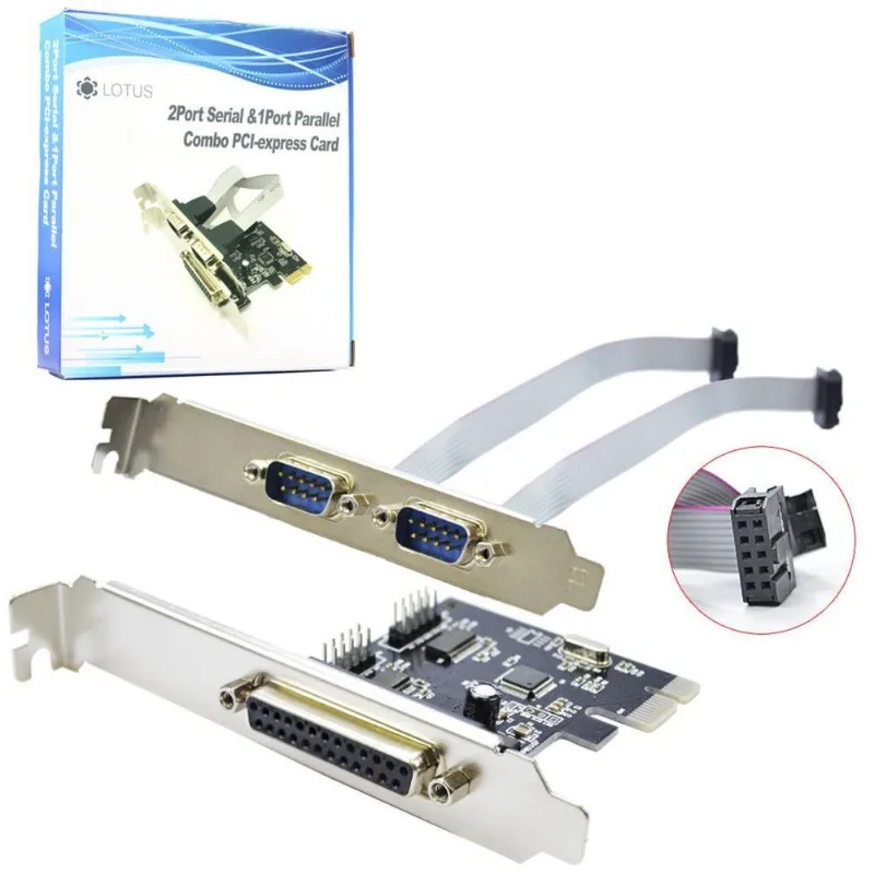 Placa EXPRESS PCI com 2 Seriais e 1 Paralela Compativel com WIN 98SE dos Linux XP 2003 Vista WIN7 Pciserial Lotus