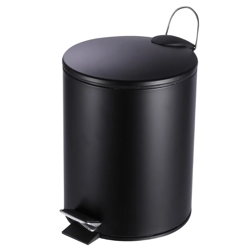 Lixeira de Aço Inox Preto com Pedal 5 Litros Coisas e Coisinhas