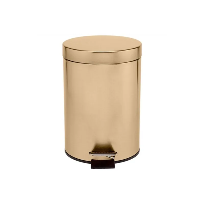 Lixeira Inox Com Pedal Rose Gold 12l