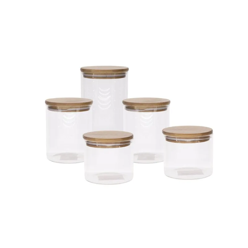 Conjunto de Potes com Tampa em Bambu Member's Mark 5 Unidades