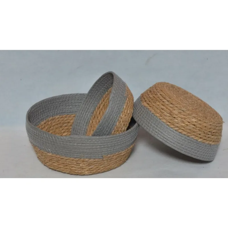 Cesta c/ Borda 28x12cm Cinza Coisas Coisinhas