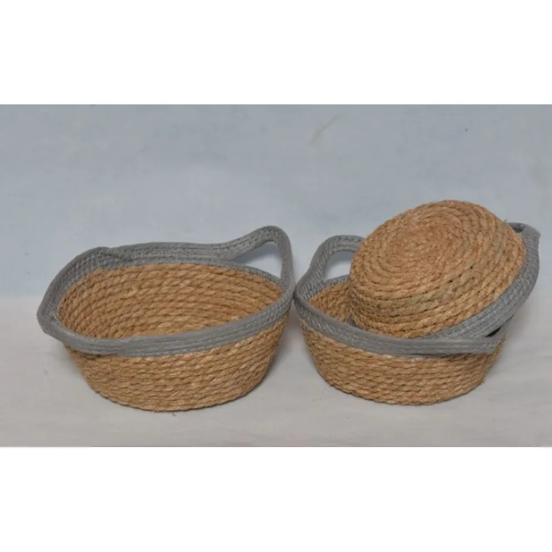 Cesta com alça cinza 24cmx10cm Coisas e Coisinhas