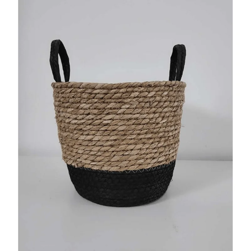 Cesta Grande c/ Alça 26x26cm Preta Coisas Coisinhas