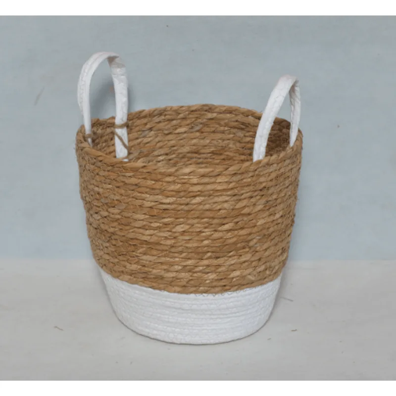 Cesta Grande c/ Alça 33x33cm Branca Coisas Coisinhas