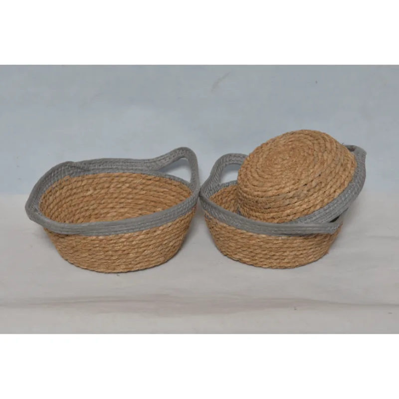 Cesta c/ Borda 22x8,5cm Cinza Coisas Coisinhas
