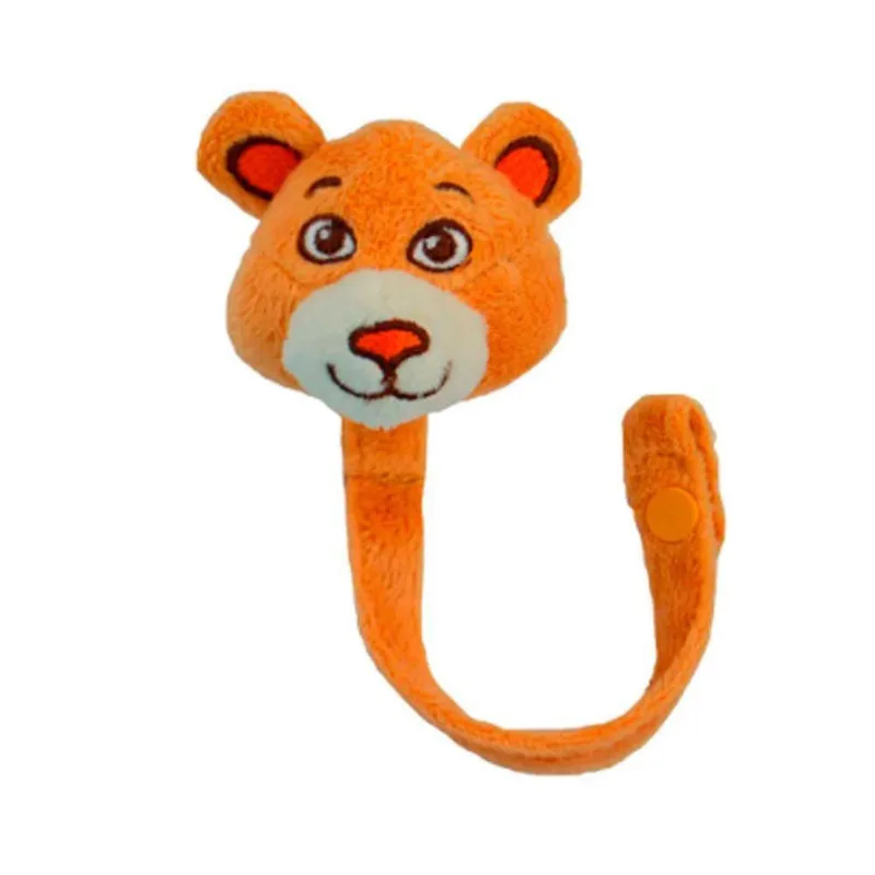 Prendedor De Chupeta Urso Antialérgico Cor Laranja - Sonho De Luz
