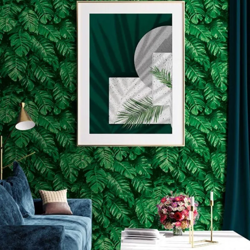 Papel De Parede Santorini Folhagem Verde Sn11