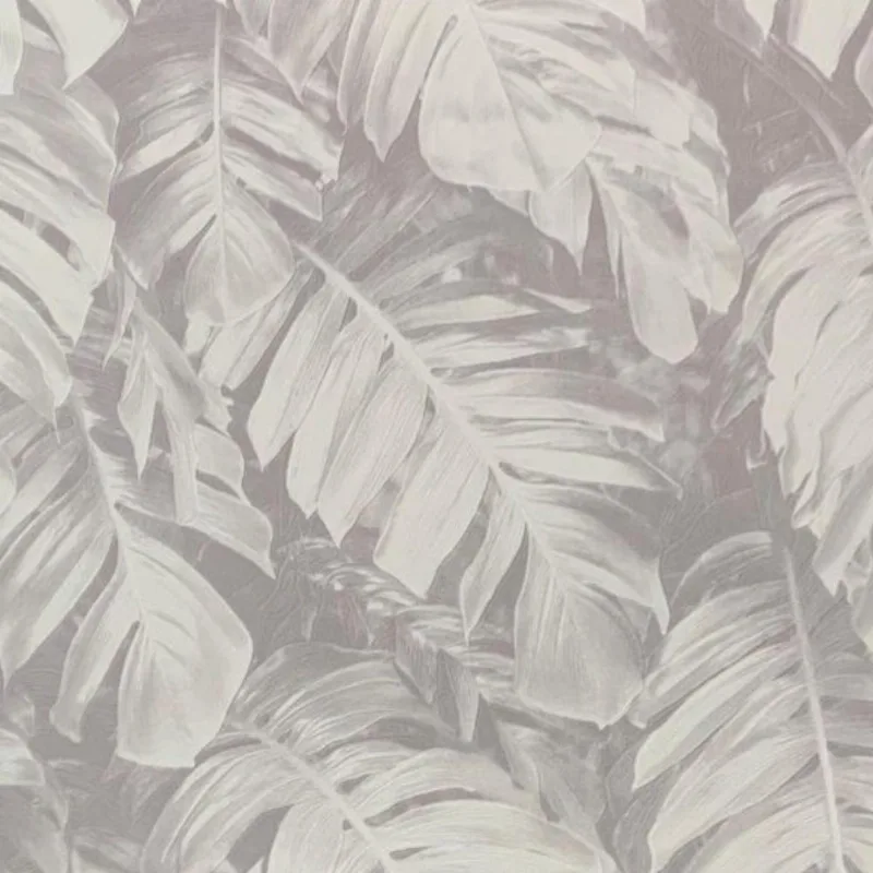 Papel De Parede Santorini Folhagem Branco Sn12