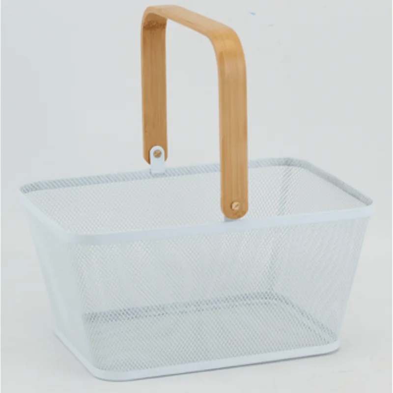 Cesta Retangular Wire Branca 30X22Cm