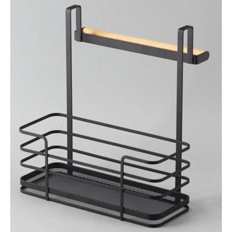 Organizador De Porta Metal Com Bambu Preto