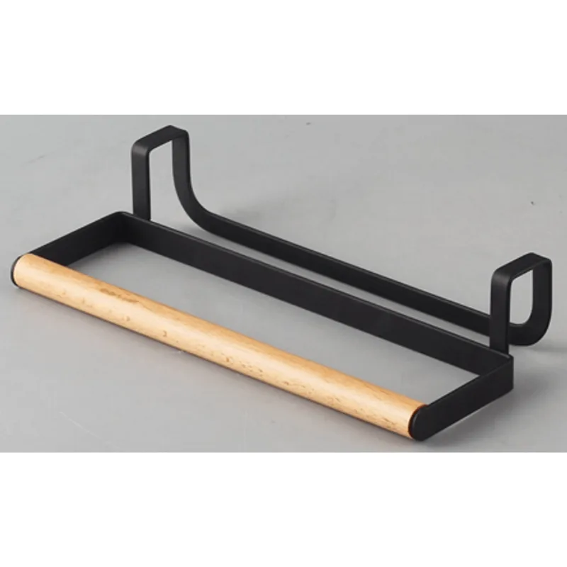 Porta Rolos Metal Com Bambu Preto