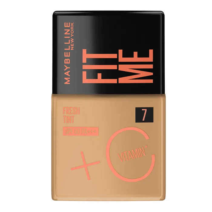 Base Líquida Maybelline Fit Me Fresh Tint FPS50 Cor 7 Vitamina C 30ml - Maybelline - Base