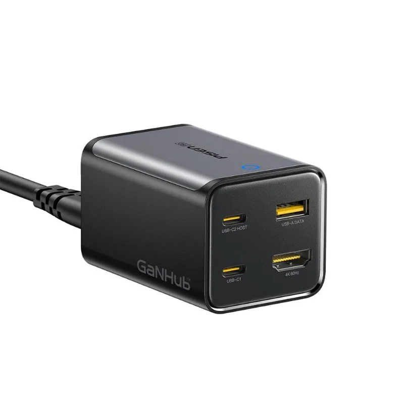 Carregador Usb Pisen 4in1 Usb A/c Ganhub Max 70w Branco