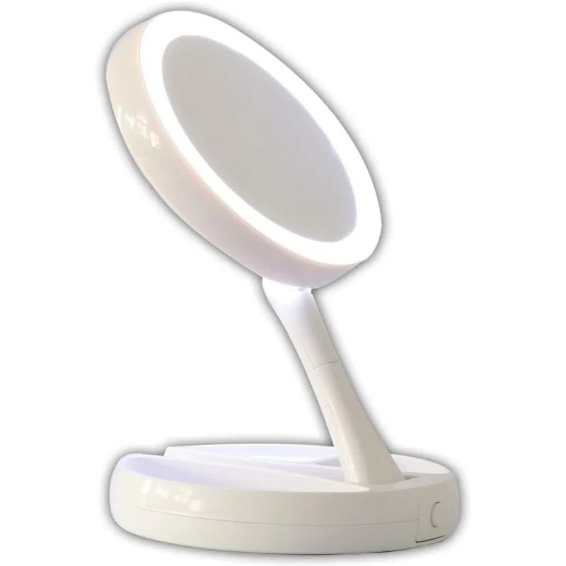 Espelho Luzes Led Dupla Face Com Aumento 10 x REDONDO