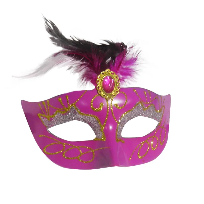 Mascara Fantasia Carnaval kit com 6 unidades Rosa Festa Baile Eventos