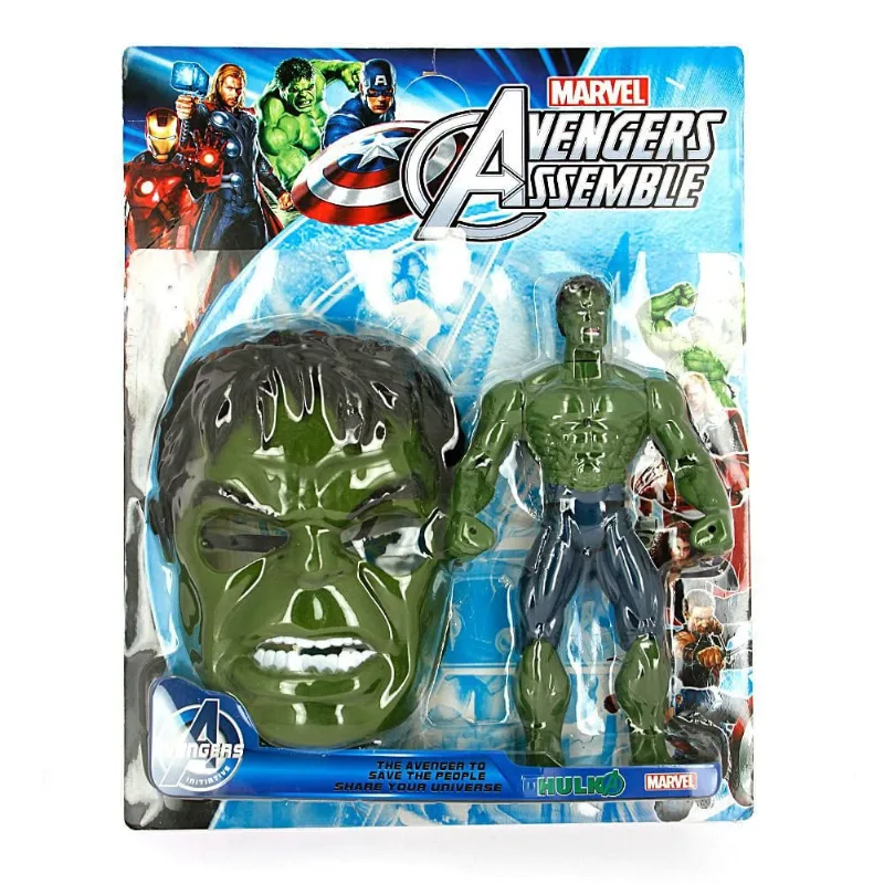 Kit Boneco Hulk Avengers + Mascara Infantil Marvel