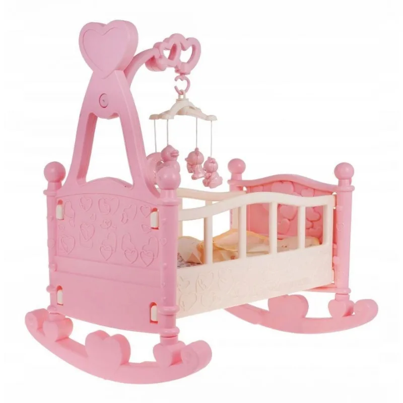 Berço De Boneca Wandalong Baby Bed 2 Em 1 Rosa/branco