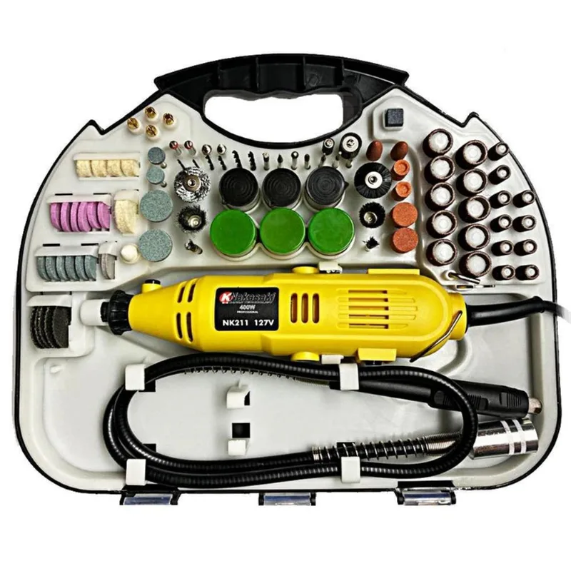 Micro Mini Retifica Profissional 210Pçs 400W Nk211 Nakasaki