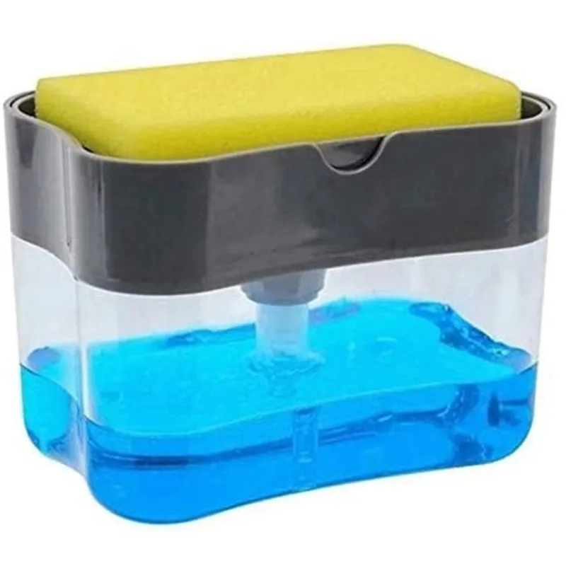Dispenser Sabão 2x1 Detergente Suporte Porta Bucha Esponja