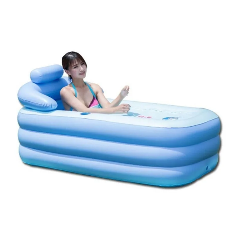 Banheira Inflável Portátil Adulto Térmica 160cm com Encosto Azul Yeet