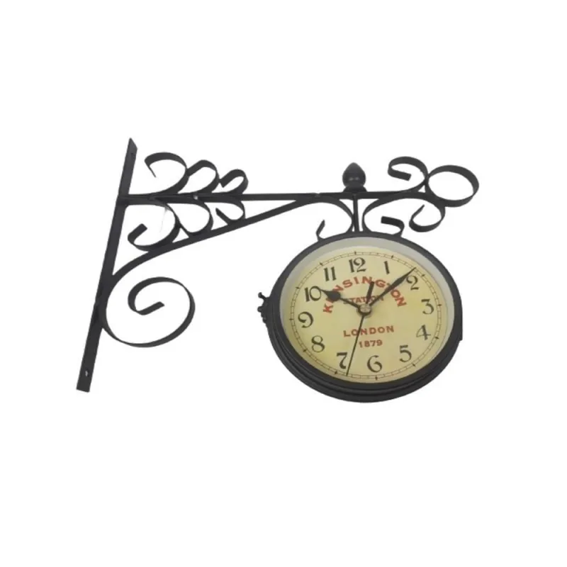 Relógio de Parede Dupla Face Vintage Estilo Estação Retrô Decorativo Preto - OUTRAS
