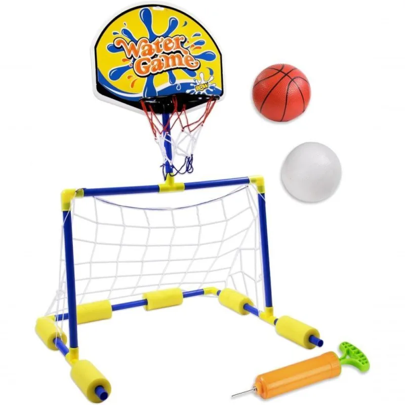 Tabela Basquete Flutuante Trave Gol Cesta Aquatica 2 Em 1 Piscina Golzinho Boia Com Bola E Bomba Jogo Infantil Agua - Não Disponível - Brinquedos