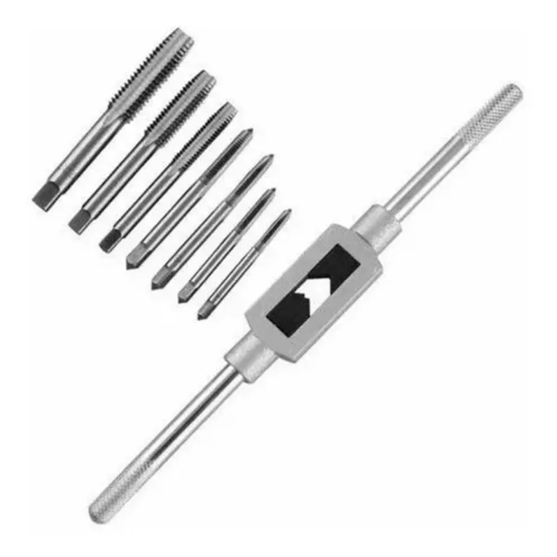 Jogo Tarracha Cossinete Madeira Aluminio Pente Abre Kit Rosca Completo 8 Peças em Aço