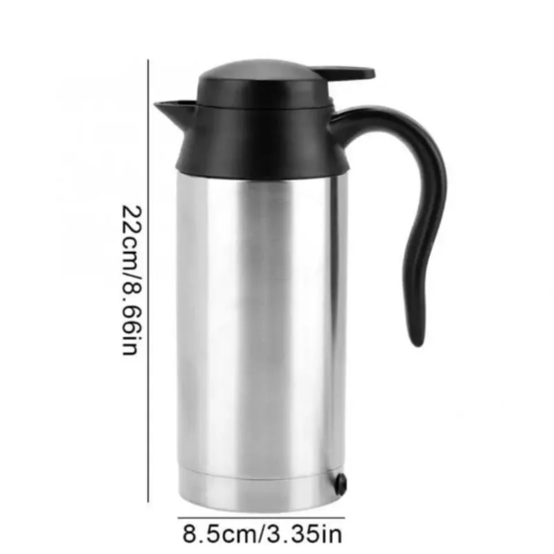 Garrafa Chaleira Termica 600ml Inox 12v Veicular Eletrica Caneca Aquecedor Portatil Copo Carro Barco Viagem Cha Cafe