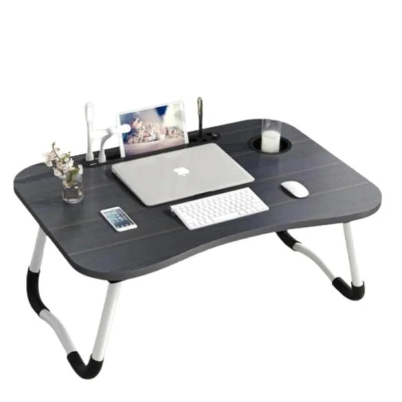Mesa para Notebook Home Office Usb Ventilador Iluminacao Cama Sofa Dobravel Portatil Preta Mdf - OUTRAS